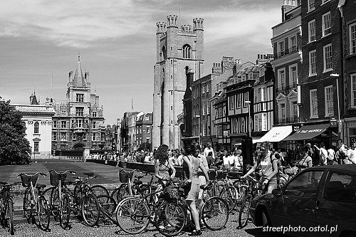 Cambridge - Centrum miasta. Katedra i trawnik przed uniwersytetem